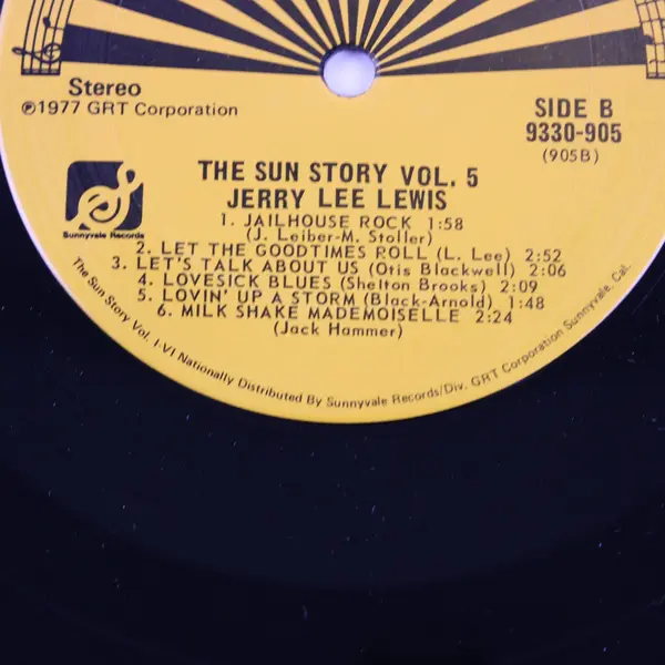 The Sun Story Volume 5 Jerry Lee Lewis 12" Vinyl Record
