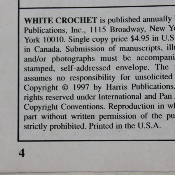 VTG White Crochet Annual Magazine 1997 Issue 42 Romantic & Elegant Projects Good