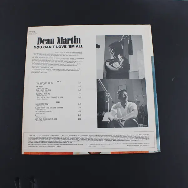 Dean Martin You Can’t Love ’Em All 12" Vinyl Record