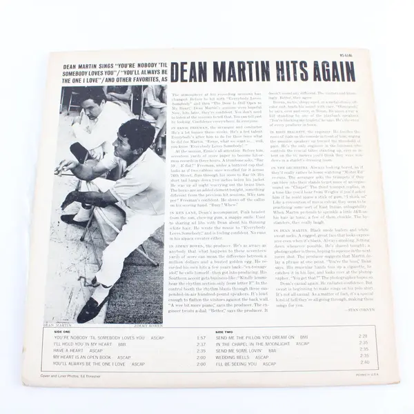 Dean Martin Hits Again You're Nobody Til Somebody Loves You 12" Vinyl Record