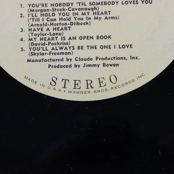 Dean Martin Hits Again You're Nobody Til Somebody Loves You 12" Vinyl Record