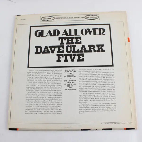 The Dave Clark Five - Glad All Over 12" Vinyl Record