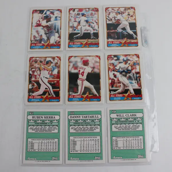 1990 Topps Ames All-Stars MLB Complete 33 Card Trading Set