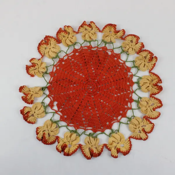 Lot of 2 Handmade Crocheted Doilies Lace Table Decor