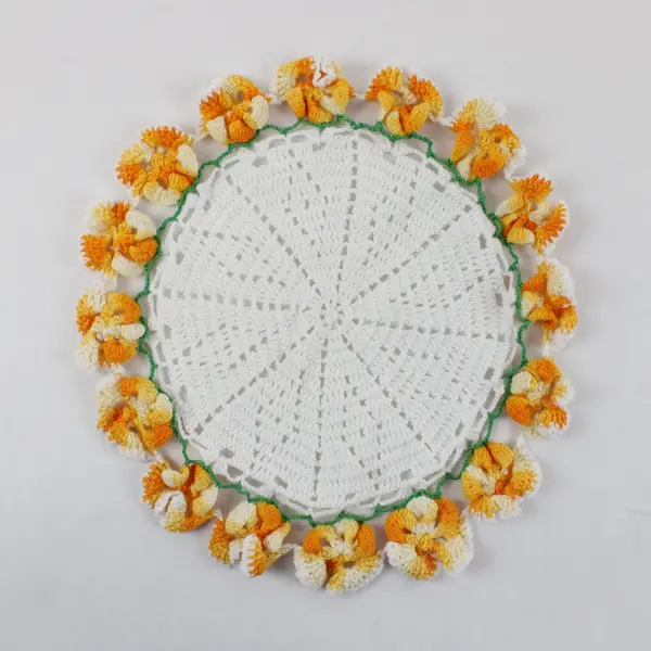Lot of 2 Handmade Crocheted Doilies Lace Table Decor