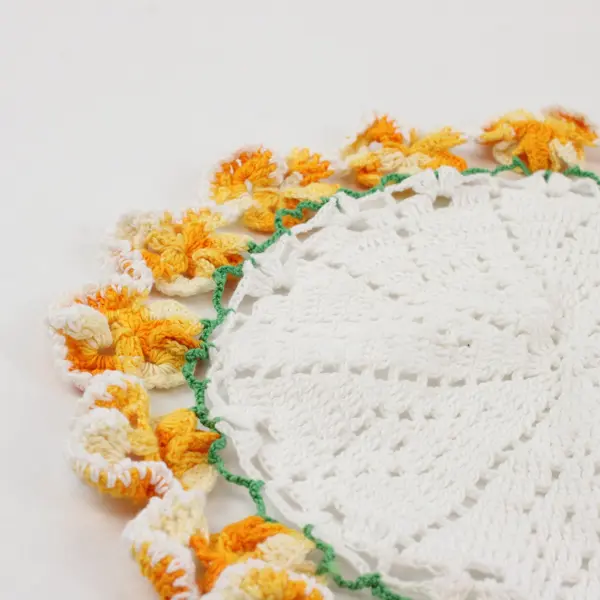 Lot of 2 Handmade Crocheted Doilies Lace Table Decor