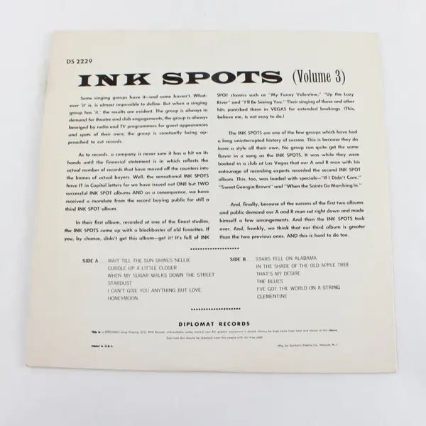 The Ink Spots, Sing Stardust Vol. 3 12" Vinyl LP