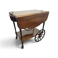 Vintage Wooden Rolling Tea Cart Serving Trolley - Local Pickup Only