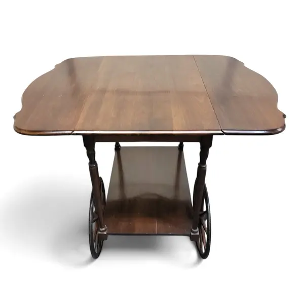 Vintage Wooden Rolling Tea Cart Serving Trolley - Local Pickup Only