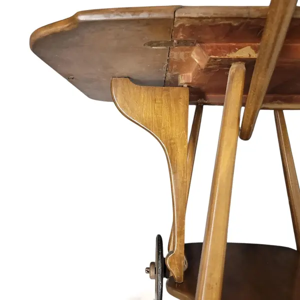 Mid Century Folding Rolling Wooden Tea/Bar Cart Serving Trolley - Local Pickup