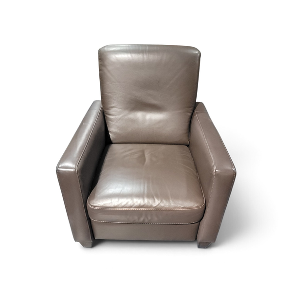Natuzzi Editions Leather Recliner Chair Brown Manual Reclining - Local Pickup