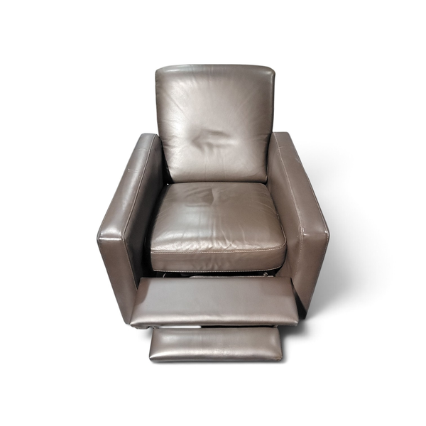 Natuzzi Editions Leather Recliner Chair Brown Manual Reclining - Local Pickup
