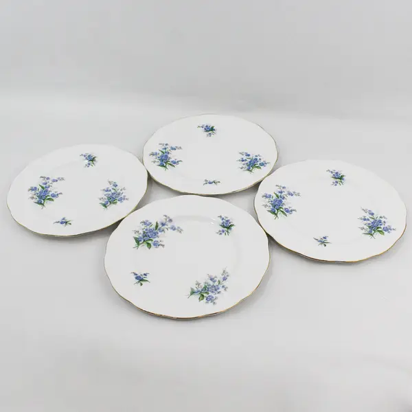 Set Of 4 Royal Albert  Forget Me Not Bone China Dinner Plates 10.5” England