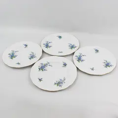 Set Of 4 Royal Albert  Forget Me Not Bone China Dinner Plates 10.5” England