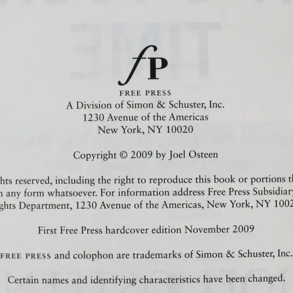 It's Your Time Activate Your Faith Joel Osteen 2009 Hardcover Dust Jacket Good