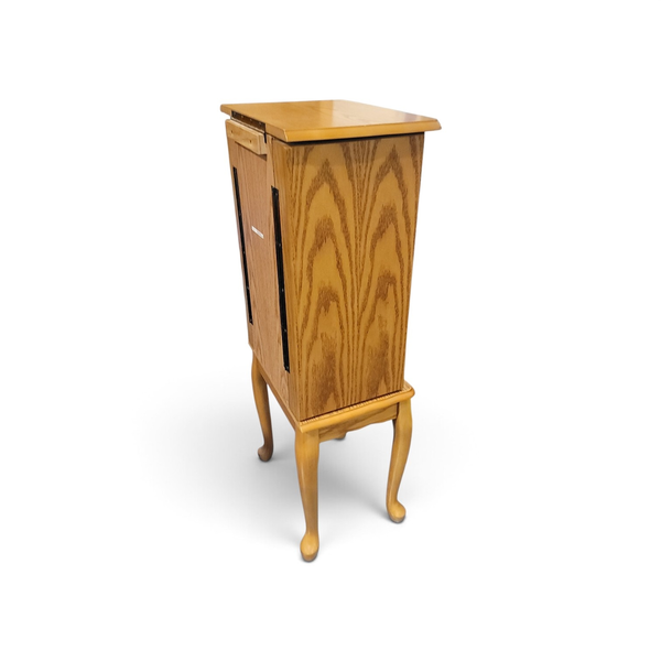 Oak Standing Jewelry Armoire Cabinet Mirror 5 Drawers Side Doors - Local Pickup