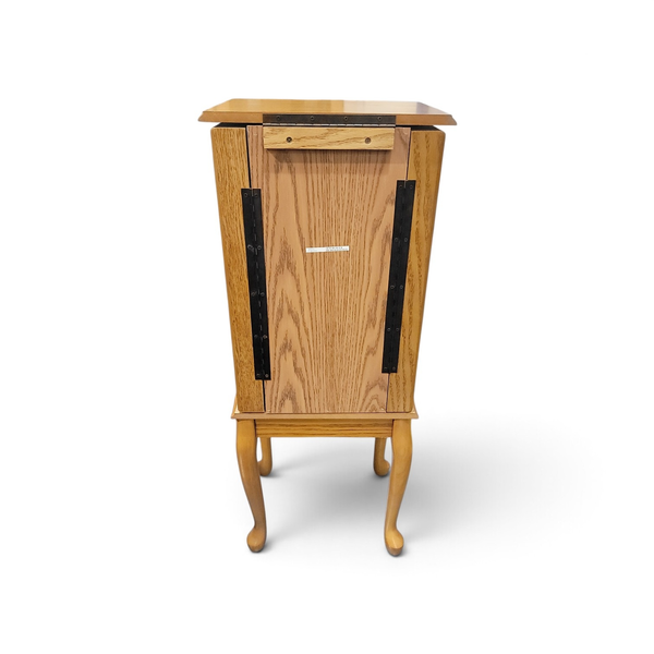 Oak Standing Jewelry Armoire Cabinet Mirror 5 Drawers Side Doors - Local Pickup