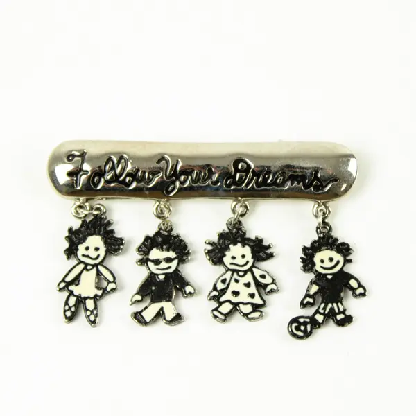 Vintage Marci Children of the Inner Light Follow Your Dreams Silver-Tone Brooch