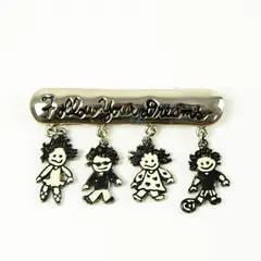 Vintage Marci Children of the Inner Light Follow Your Dreams Silver-Tone Brooch