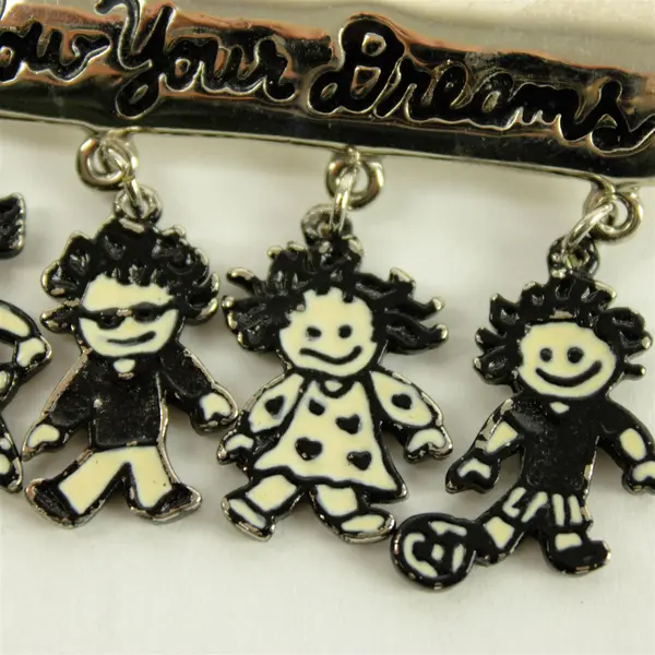 Vintage Marci Children of the Inner Light Follow Your Dreams Silver-Tone Brooch