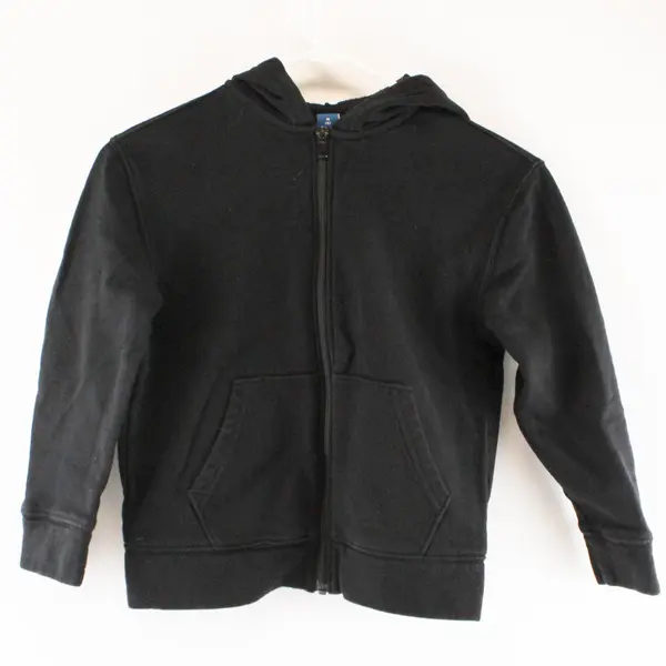 Old Navy Black Youth M(8) Zip Up Hooded Sweatshirt 