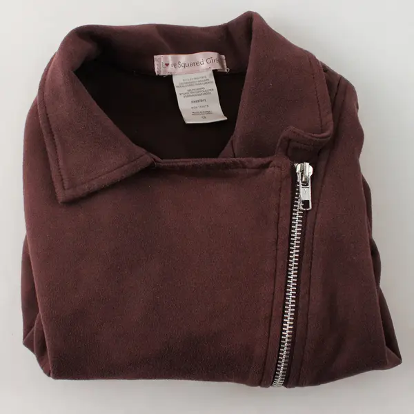 Love Squared Girls Burgundy Jacket Size 12 Full Zip Long Sleeve