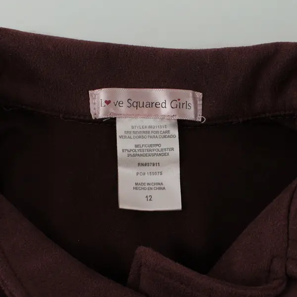 Love Squared Girls Burgundy Jacket Size 12 Full Zip Long Sleeve