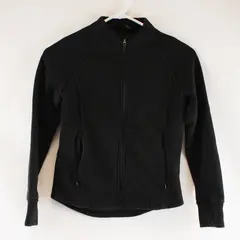 Tuff Athletics Girls Black Full Zip Fleece Lined Track Jacket Youth Size 10/12
