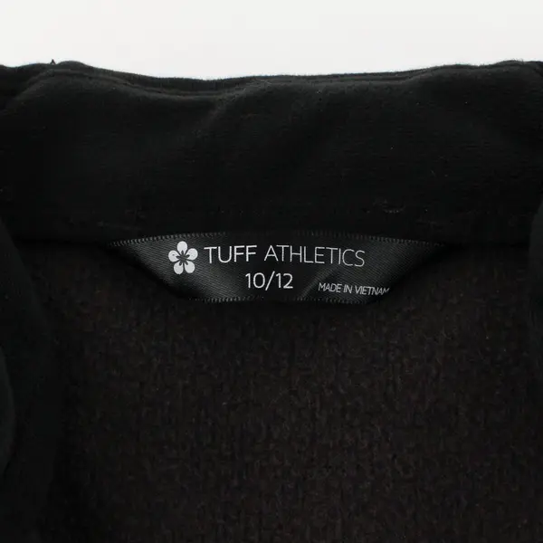 Tuff Athletics Girls Black Full Zip Fleece Lined Track Jacket Youth Size 10/12