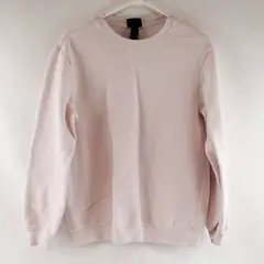 H&M Relaxed Fit Sweatshirt Solid Light Pink Pullover Crewneck Small