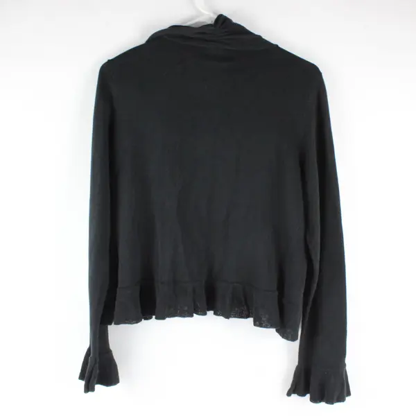 Axcess Black Ruffle Crop Cardigan Women's M