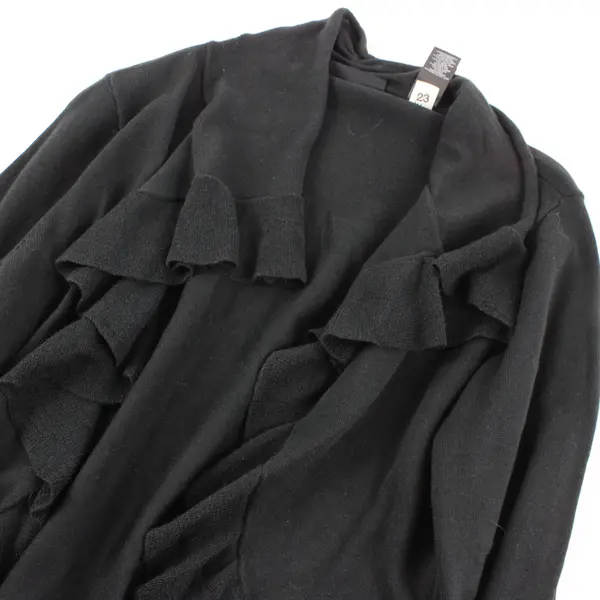 Axcess Black Ruffle Crop Cardigan Women's M
