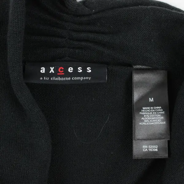 Axcess Black Ruffle Crop Cardigan Women's M