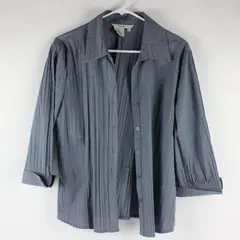 Fred David Purple Iridescent Accordion Button-Down Shirt Women's L