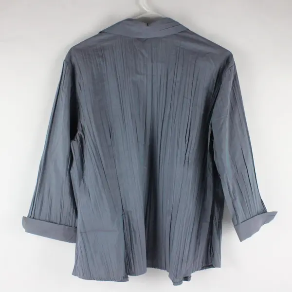 Fred David Purple Iridescent Accordion Button-Down Shirt Women's L