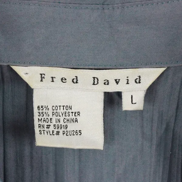 Fred David Purple Iridescent Accordion Button-Down Shirt Women's L