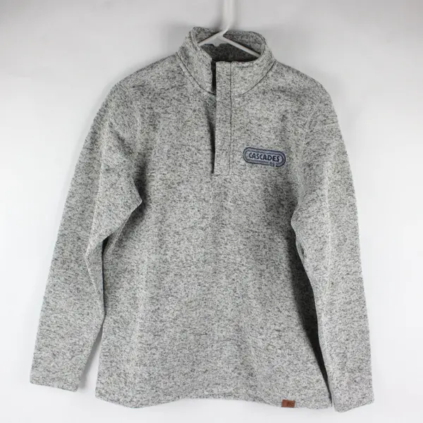 TECHSTYLES Men's Gray 1/4 Zip Fleece Pullover Cascades Embroidery SM