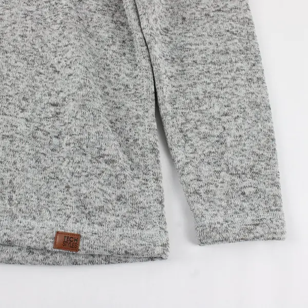 TECHSTYLES Men's Gray 1/4 Zip Fleece Pullover Cascades Embroidery SM
