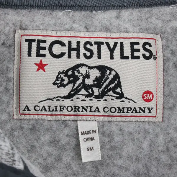 TECHSTYLES Men's Gray 1/4 Zip Fleece Pullover Cascades Embroidery SM