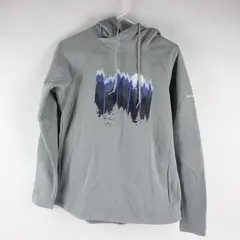 Columbia Light Gray Hoodie Moonlit Forest Landscape Graphic Womens M