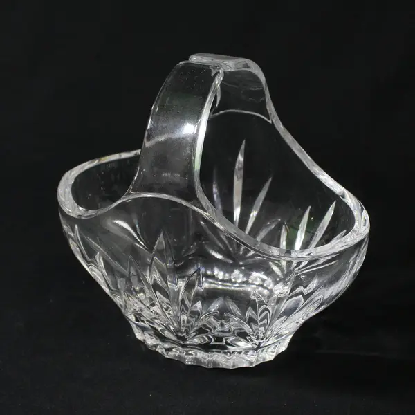 Palm Leaf Cut Crystal Basket 5.5"