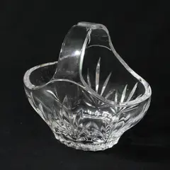 Palm Leaf Cut Crystal Basket 5.5"