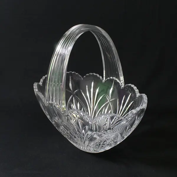 Vintage Royal Limited Crystal Basket Czech Republic 9.5"