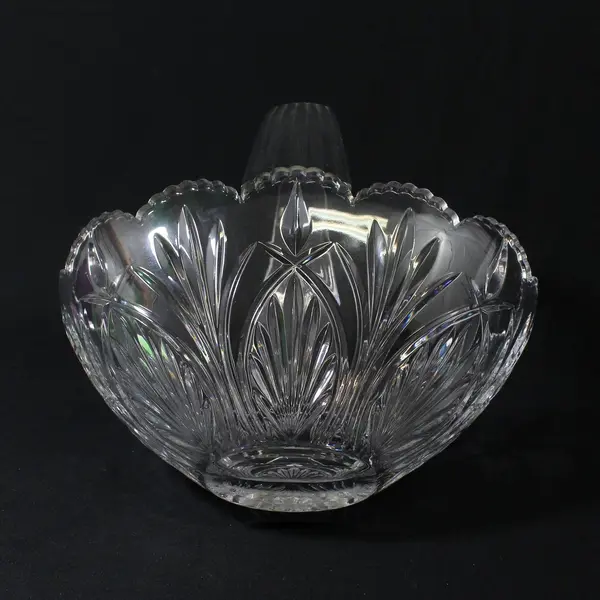 Vintage Royal Limited Crystal Basket Czech Republic 9.5"