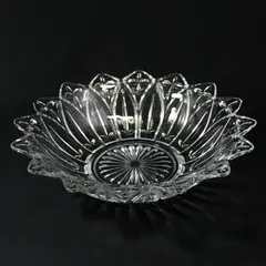Vintage Federal Glass Bowl Petal Clear Pattern 10 Inches