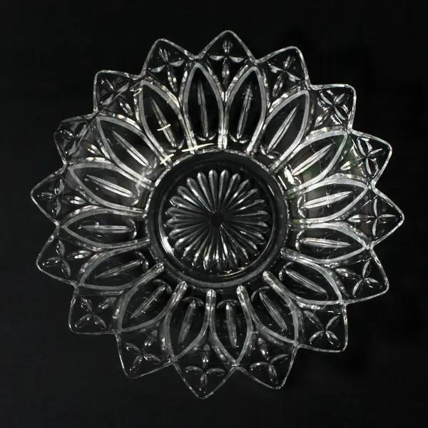 Vintage Federal Glass Bowl Petal Clear Pattern 10 Inches