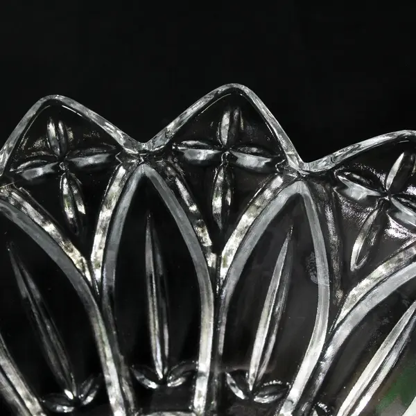 Vintage Federal Glass Bowl Petal Clear Pattern 10 Inches