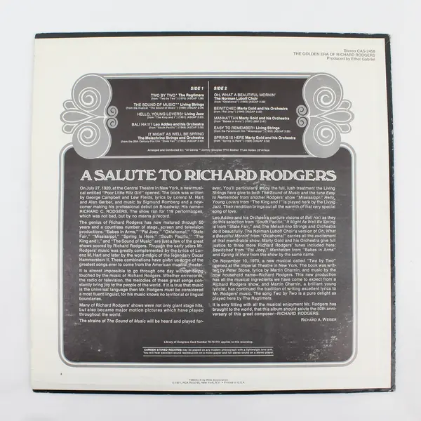 The Golden Era of Richard Rodgers Two By Two 12" Vinyl Record