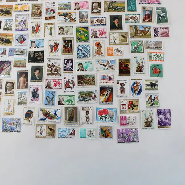 Lot of 98 Rwanda 1960s-1970s Stamps Mixed Lot