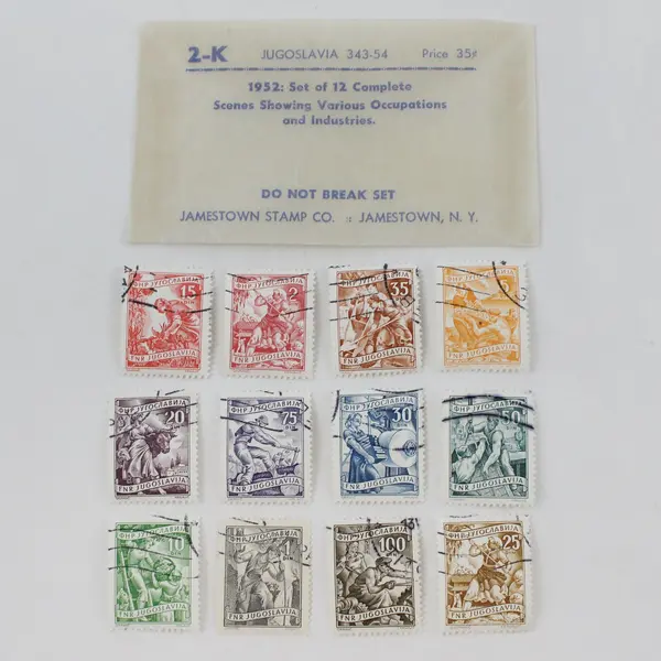 Set Of 12 Yugoslavia 1952 Industry Stamps SC #343-54 Used